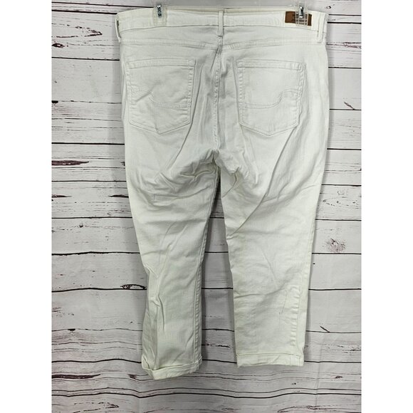 Signature By Levi Women’s White Cropped Ankle Distressed Jeans Size 20W - Picture 7 of 14